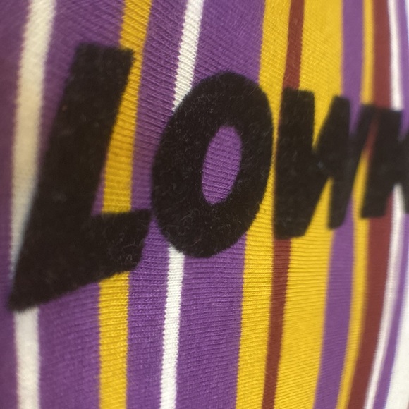 Medium, long sleeve, purple, white and gold LOWKEY shirt. - Picture 5 of 5